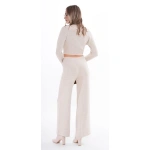 Kadın Triko Örme Pantolonlu Crop İkili Takım - Görsel 3